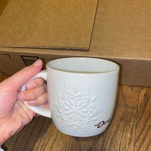 White Snowflake Dove winter mug